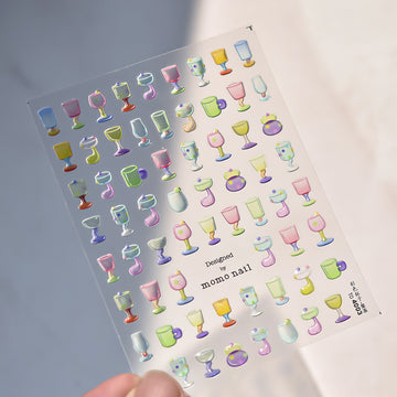 JellyPop Korean 3D - Drinks Nail Decals, Jelly-Style Nail Stickers, 3D Nail Stickers, Drinks Nail Charms